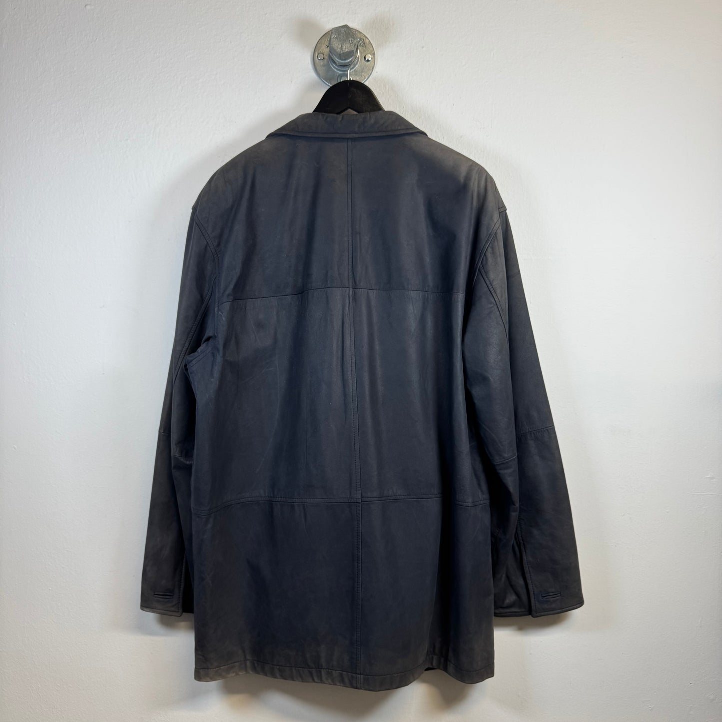 Vintage Faded Leather Blazer Jacket
