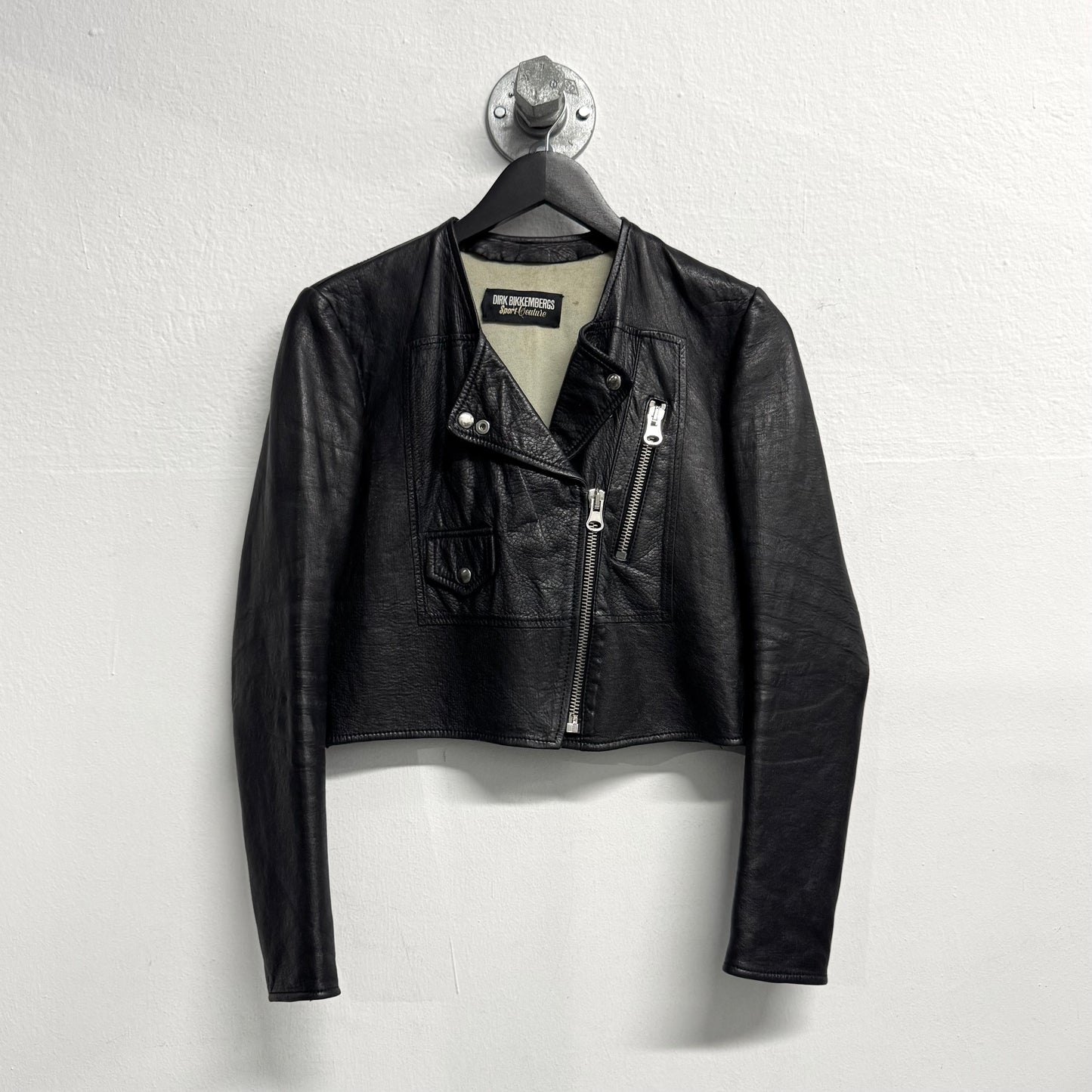 DIRK BIKKEMBERGS Perfecto Cropped Motorcycle Leather Jacket