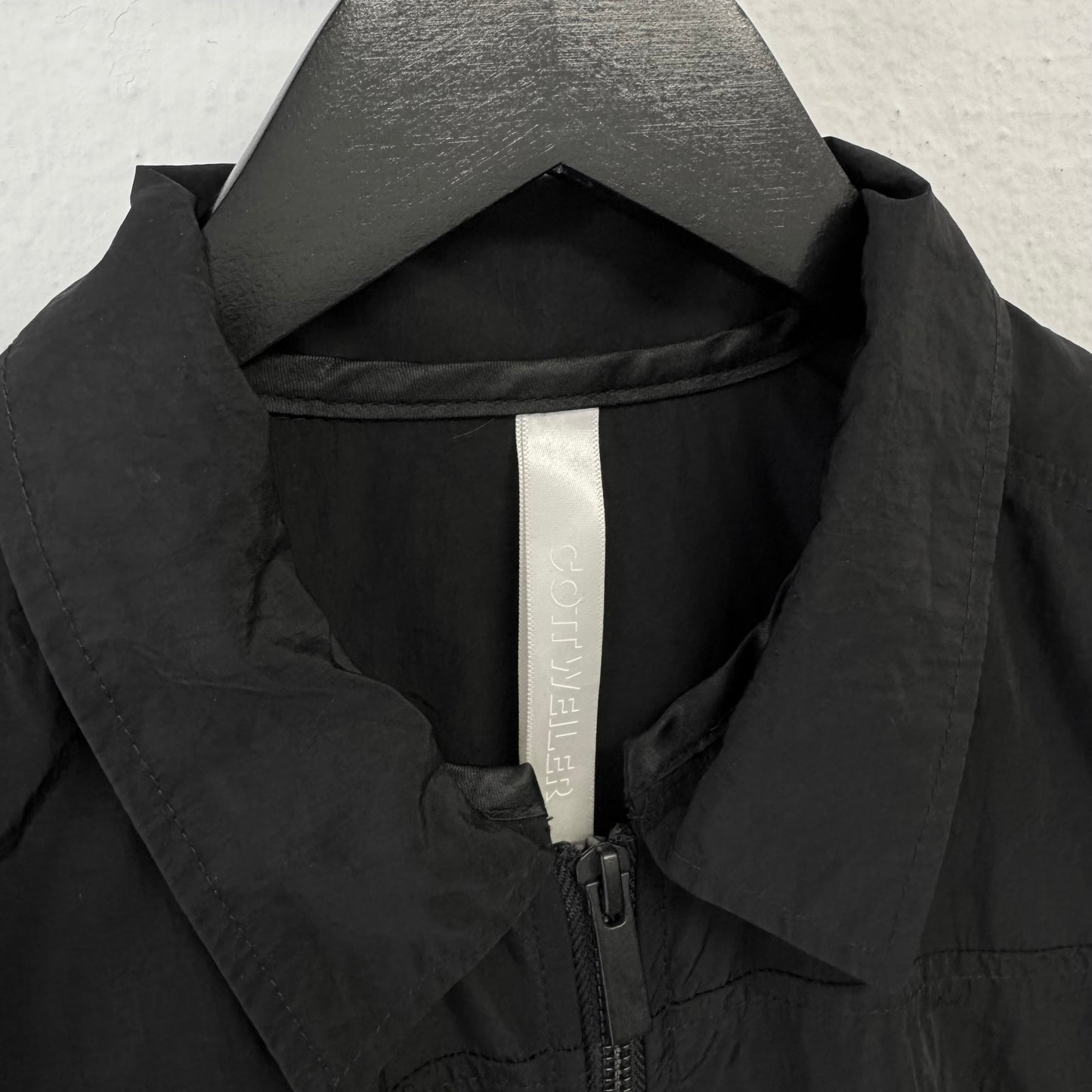 COTTWEILLER Black Cave Shirt Technical Satin Jacket