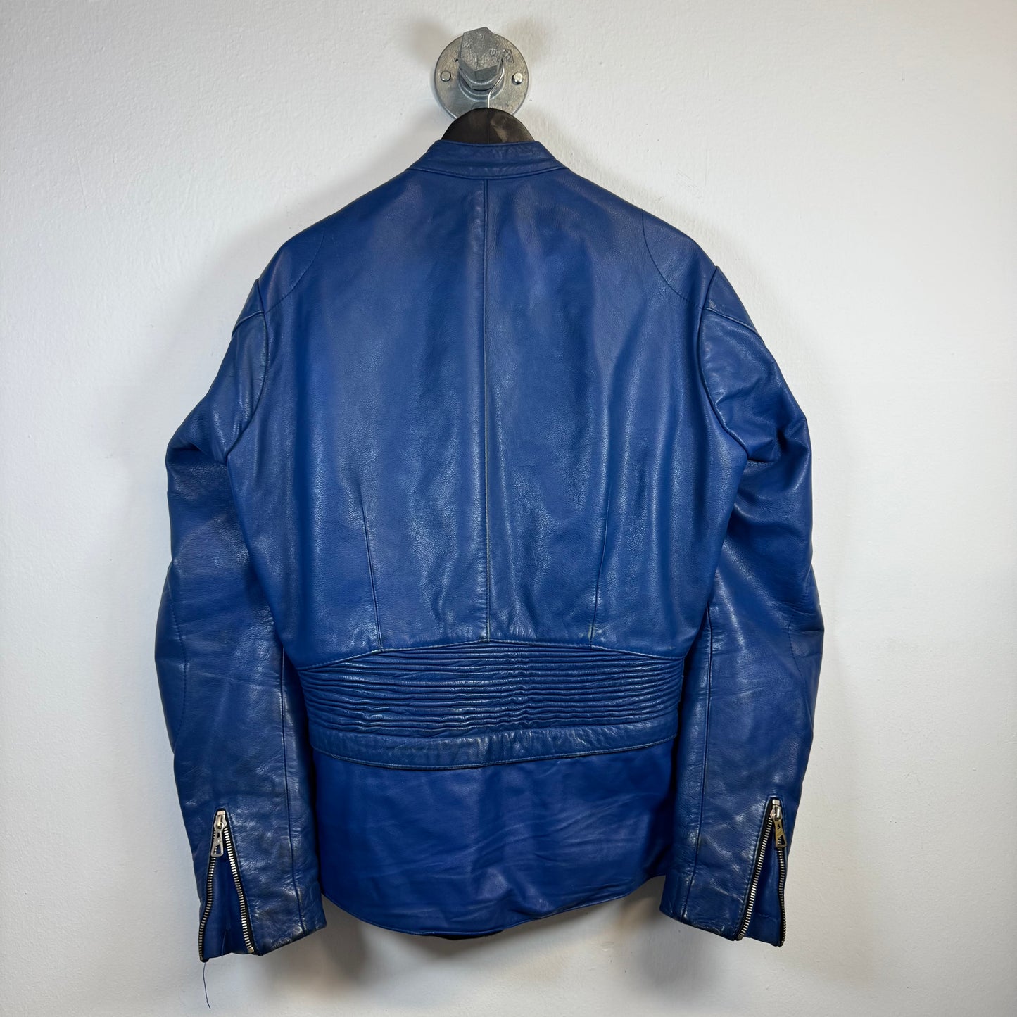HARRO Blue Motorcycle/Racer Leather Jacket