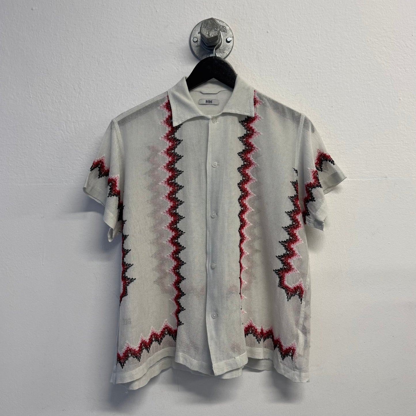 BODE Off-White Loop Mesh Shirt Zig Zag