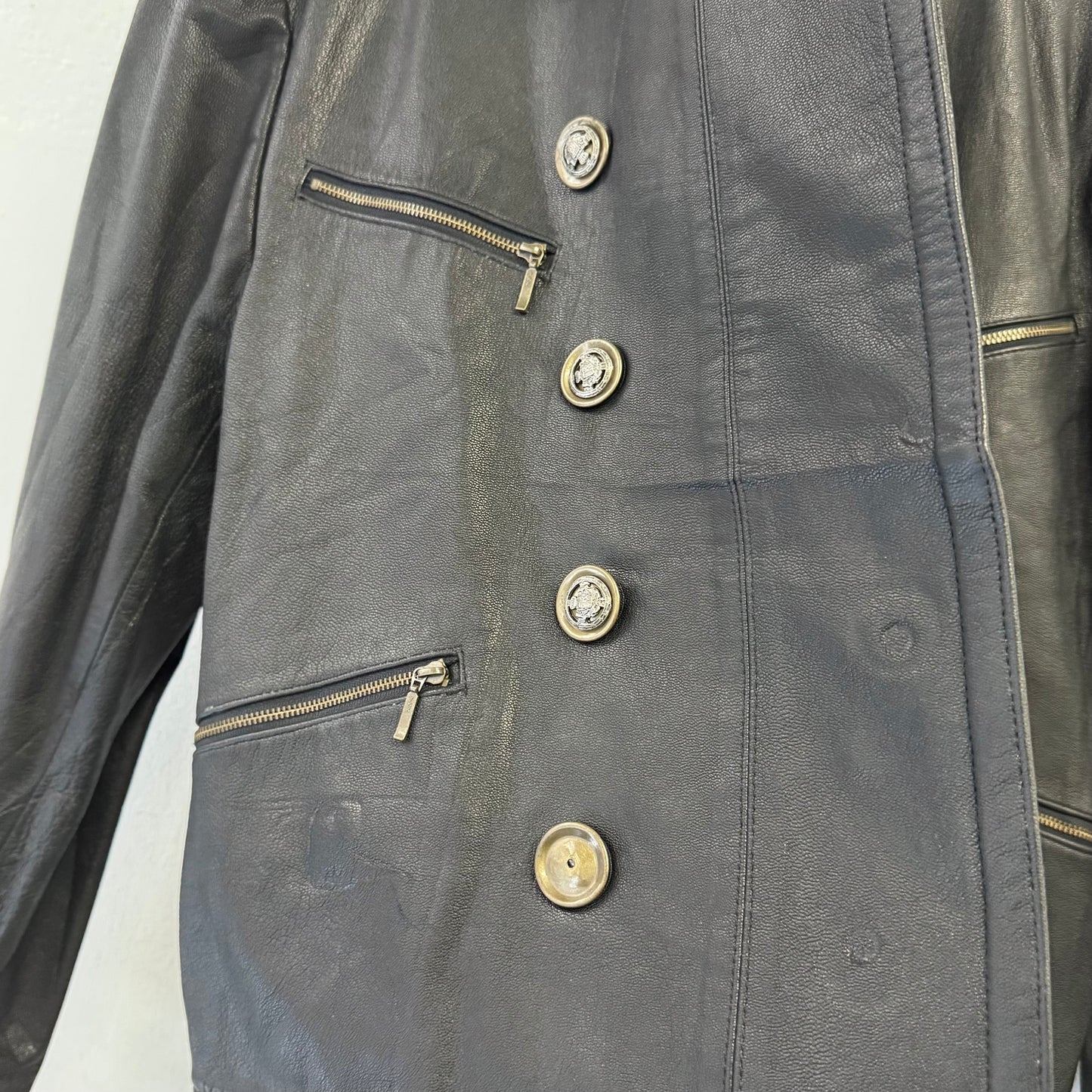 MARITHÉ & FRANÇOIS GIRBAUD Vintage Double Breasted Leather Jacket
