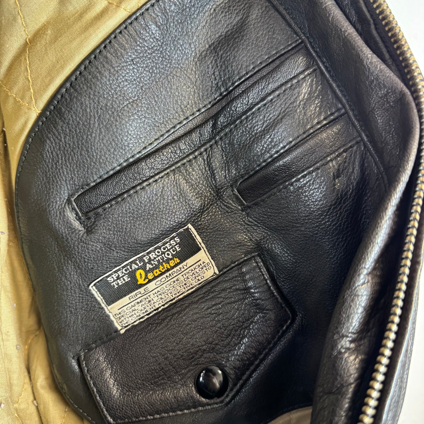 RIFLE Vintage Aviator Bomber Leather Jacket
