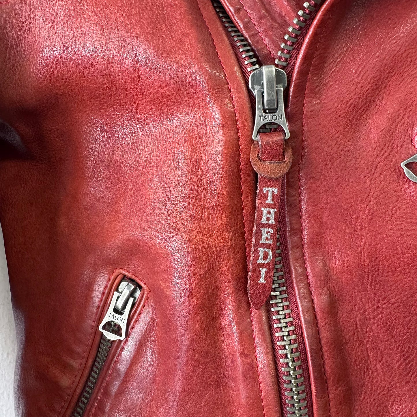 THEDI Leather Red Perfecto Jacket