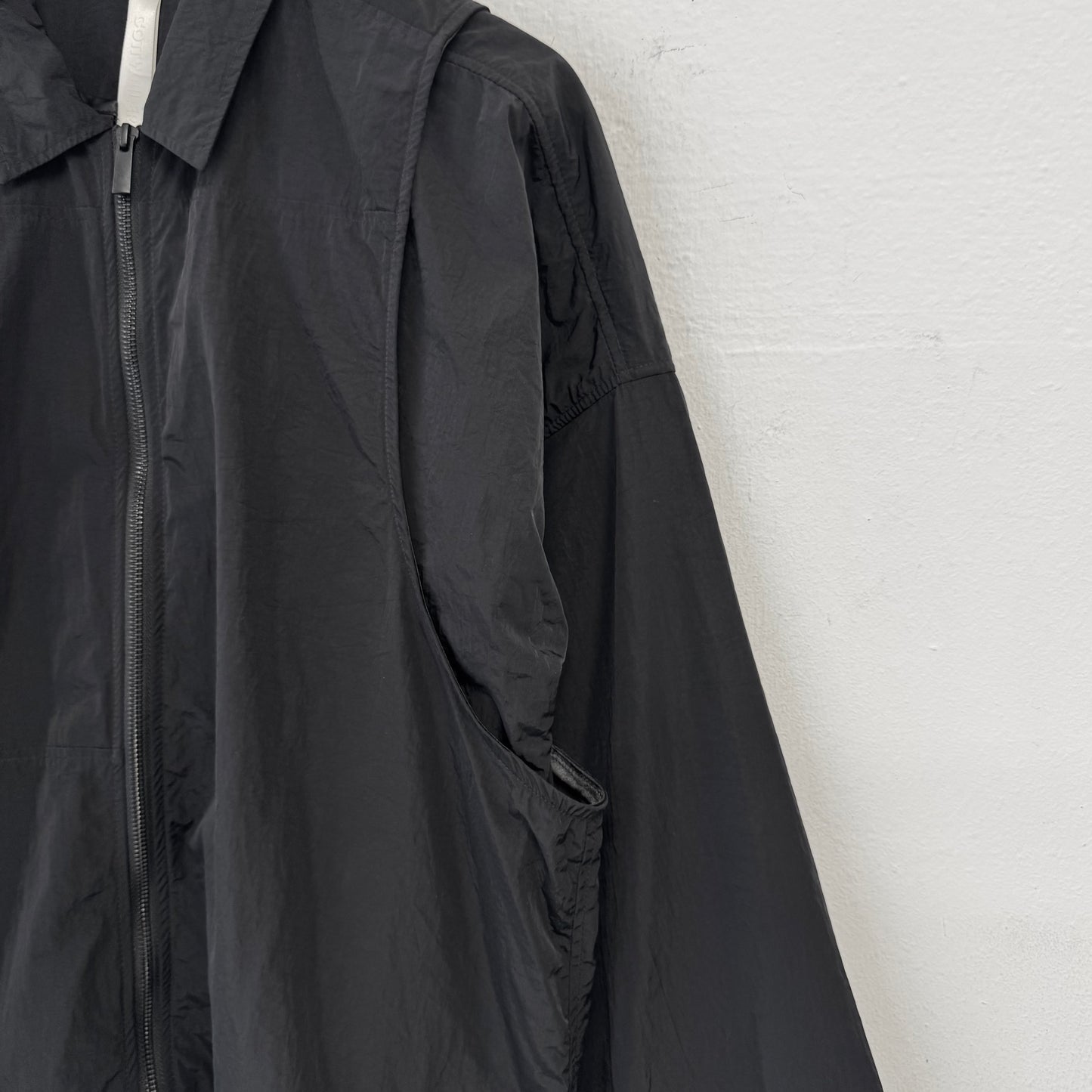 COTTWEILLER Black Cave Shirt Technical Satin Jacket
