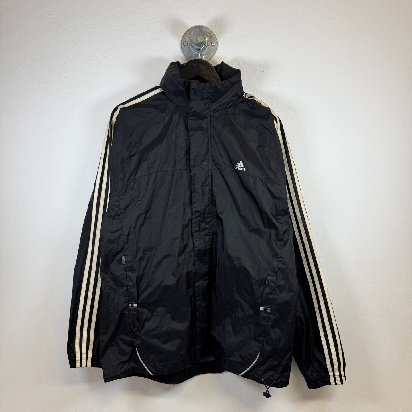 ADIDAS Vintage Hooded Raincoat Windbreaker Coat Jacket