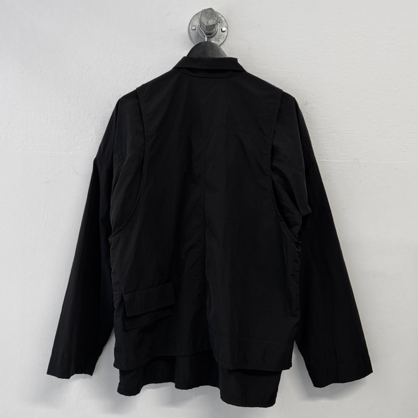 COTTWEILLER Black Cave Shirt Technical Satin Jacket