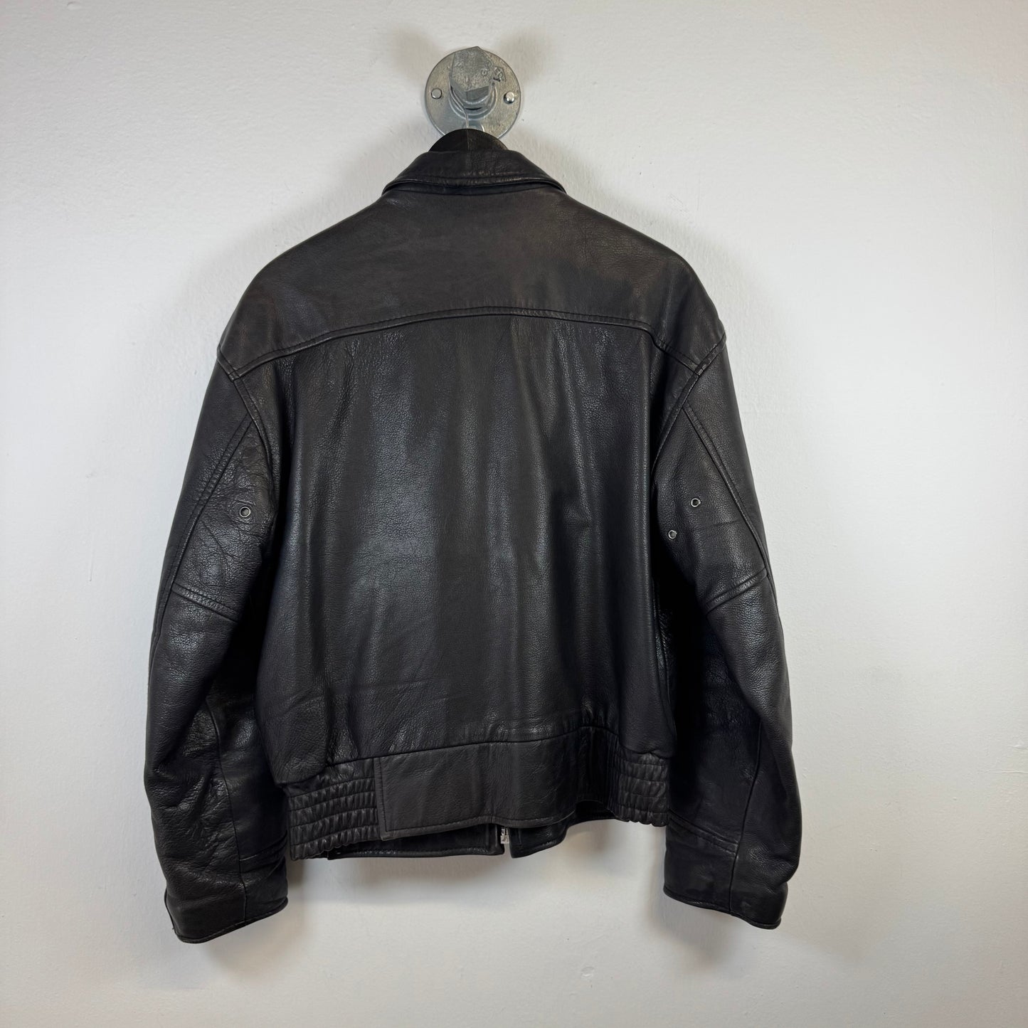 RIFLE Vintage Aviator Bomber Leather Jacket