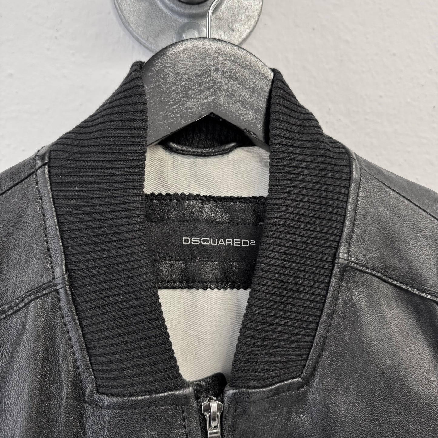 DSQUARED2 Leather Bomber Jacket 42