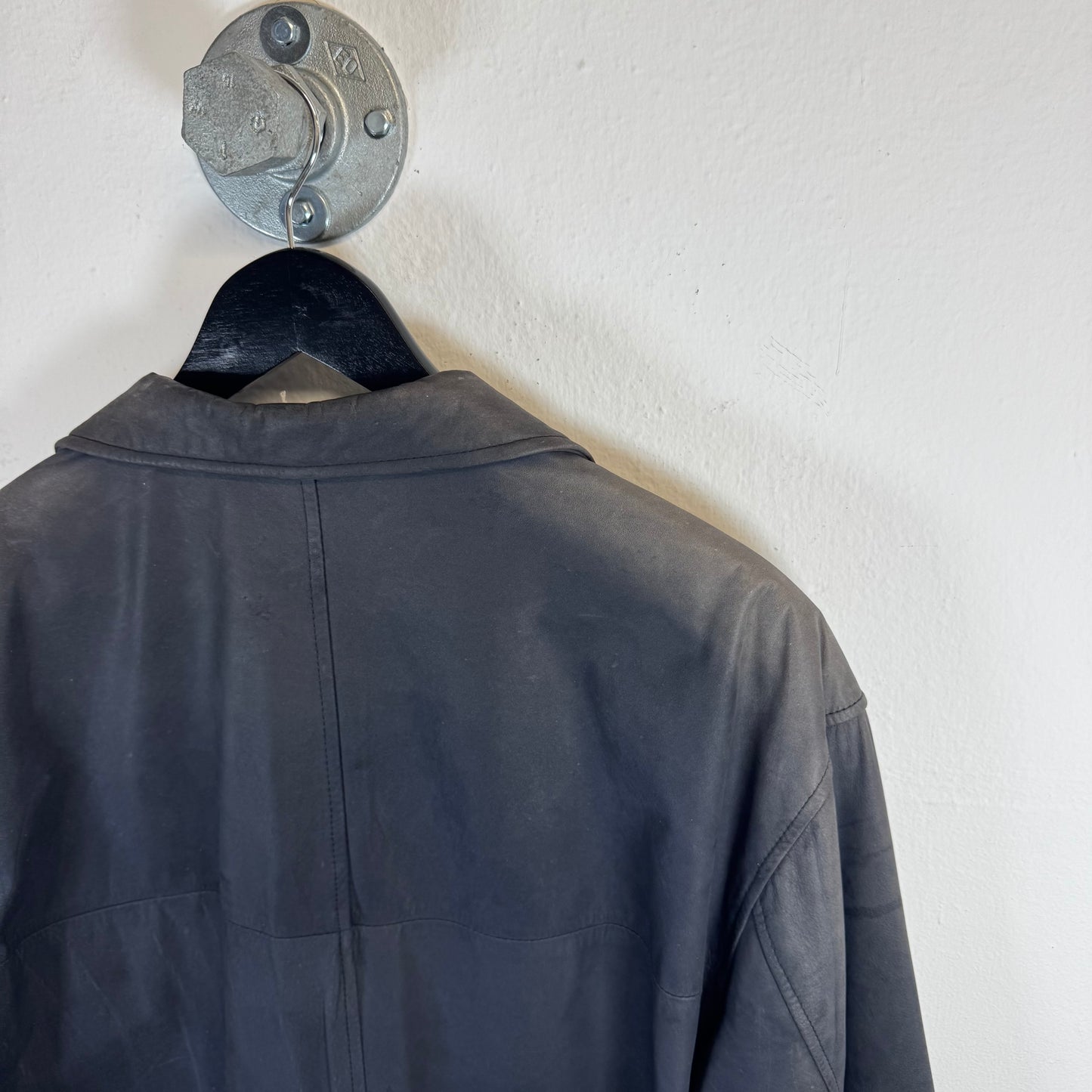 Vintage Faded Leather Blazer Jacket