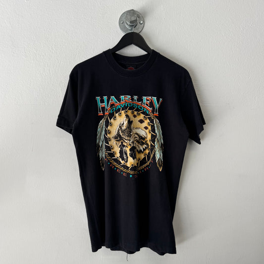 HARLEY DAVIDSON 90s Single Stitch Stratman Ultraviolet Dreamcatcher Eagle Wolf TShirt