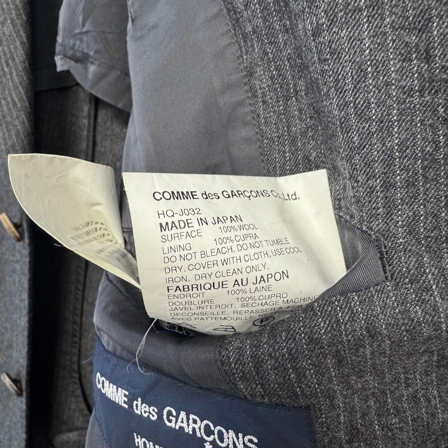 COMME DES GARÇONS HOMME 2005 Pinstripe Grey Blazer Jacket