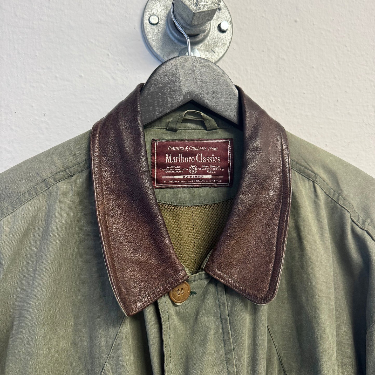 MARLBORO CLASSICS Leather Collar Work Light Jacket