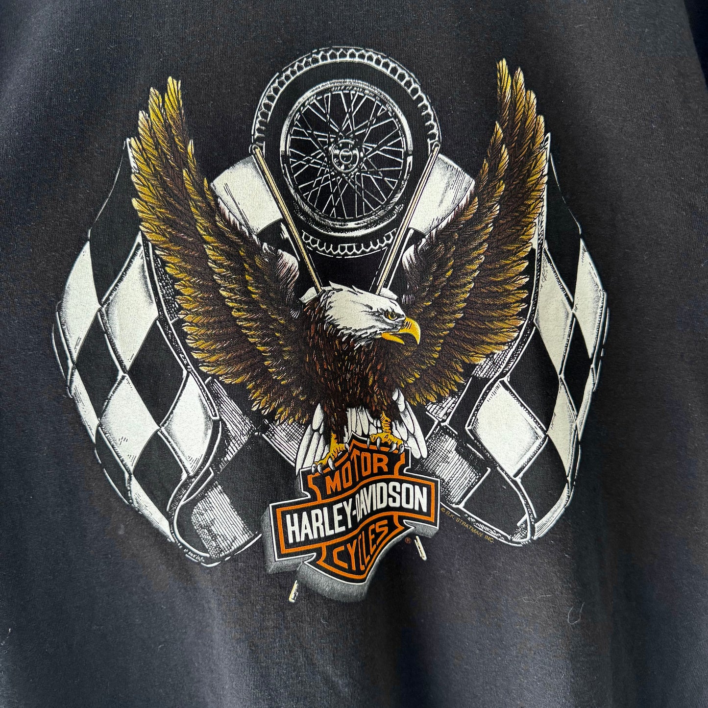 HARLEY DAVIDSON 90s Single Stitch Stratman Ultraviolet Eagle TShirt