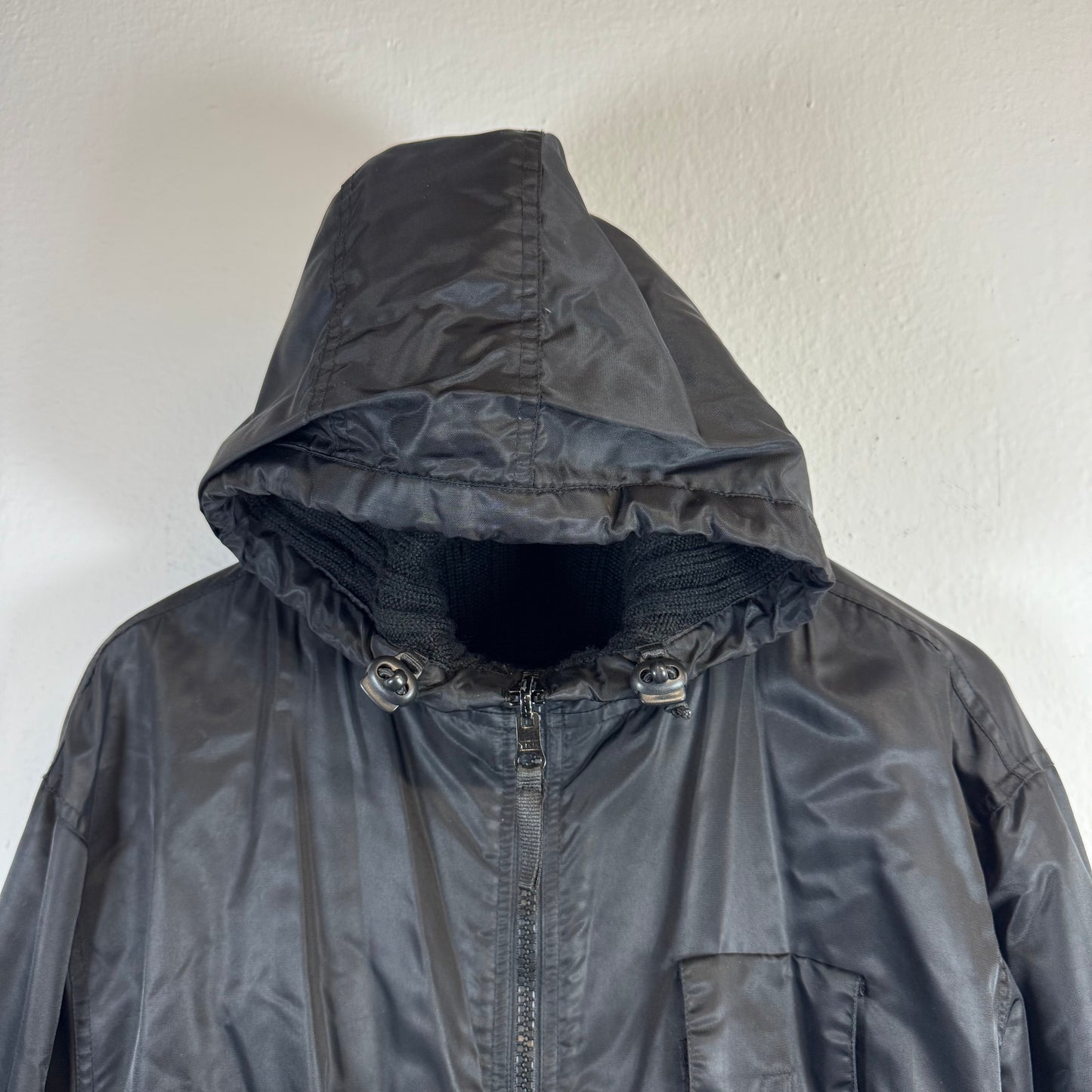 SCHOTT NYC Black Reversible Knit Hoodie Jacket