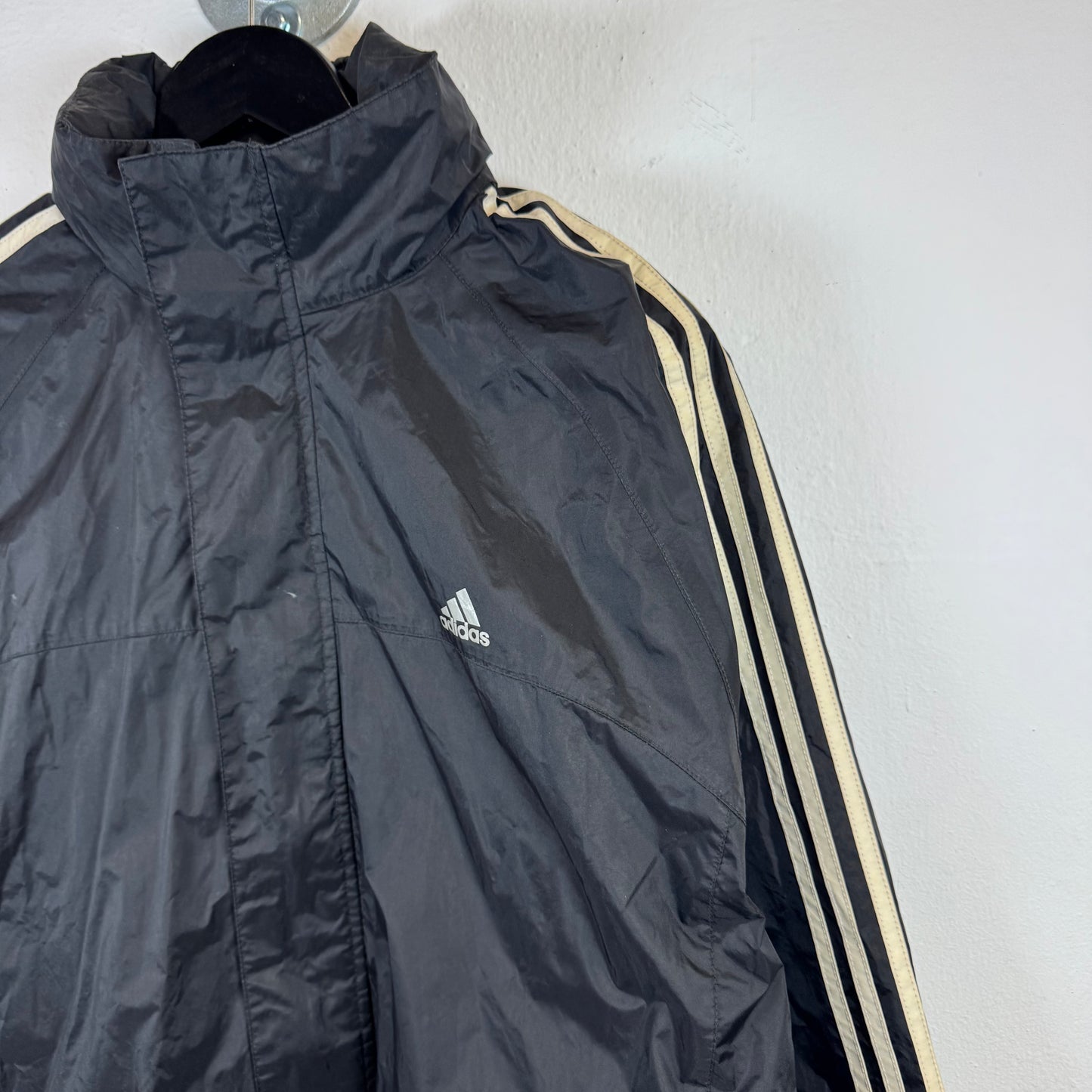 ADIDAS Vintage Hooded Raincoat Windbreaker Coat Jacket