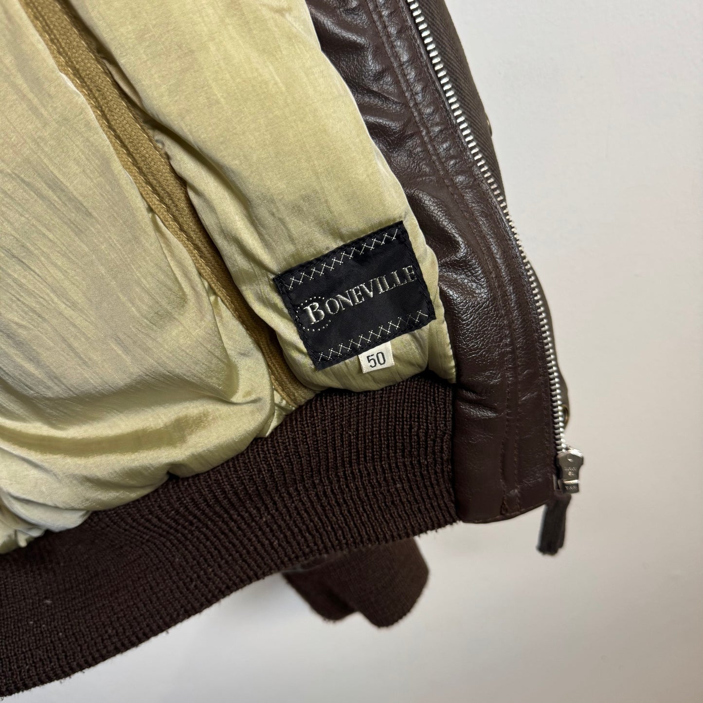BONEVILLE 1987 Insulated A-2 Aviator Flight Leather Jacket