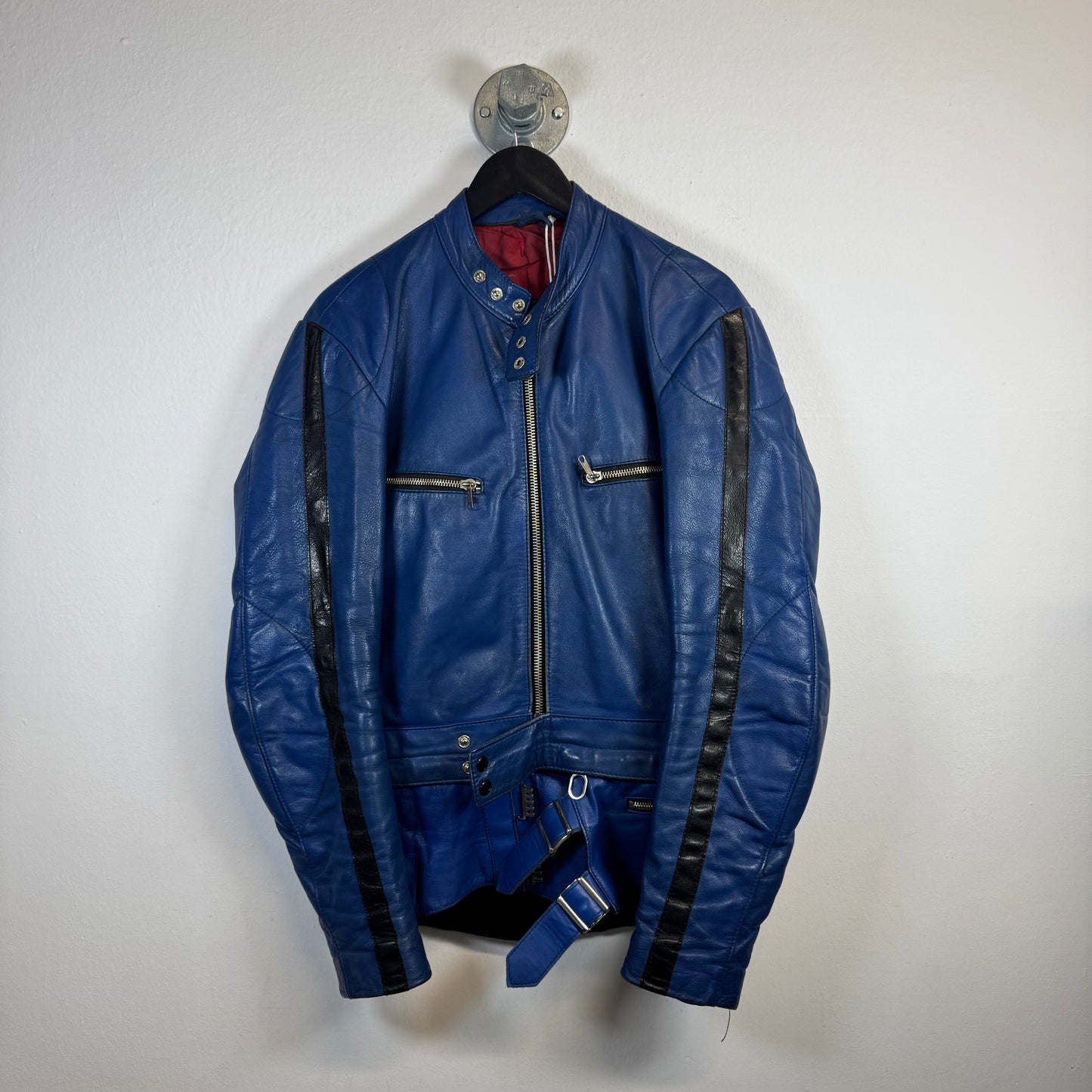 HARRO Blue Motorcycle/Racer Leather Jacket