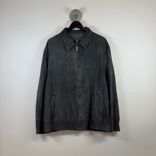 RENÉ LEZARD Suede Grey Leather Jacket