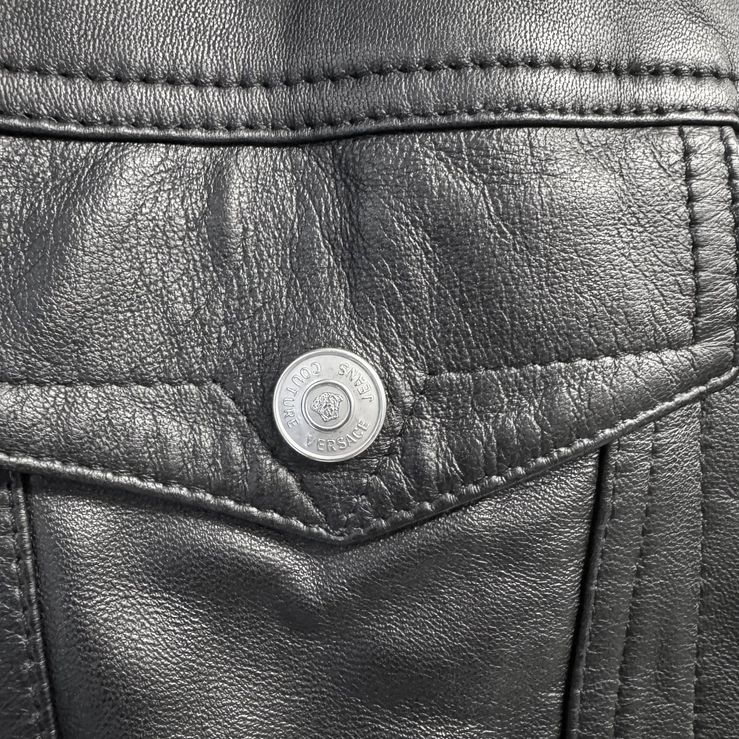 VERSACE Trucker Leather Jacket Type 3