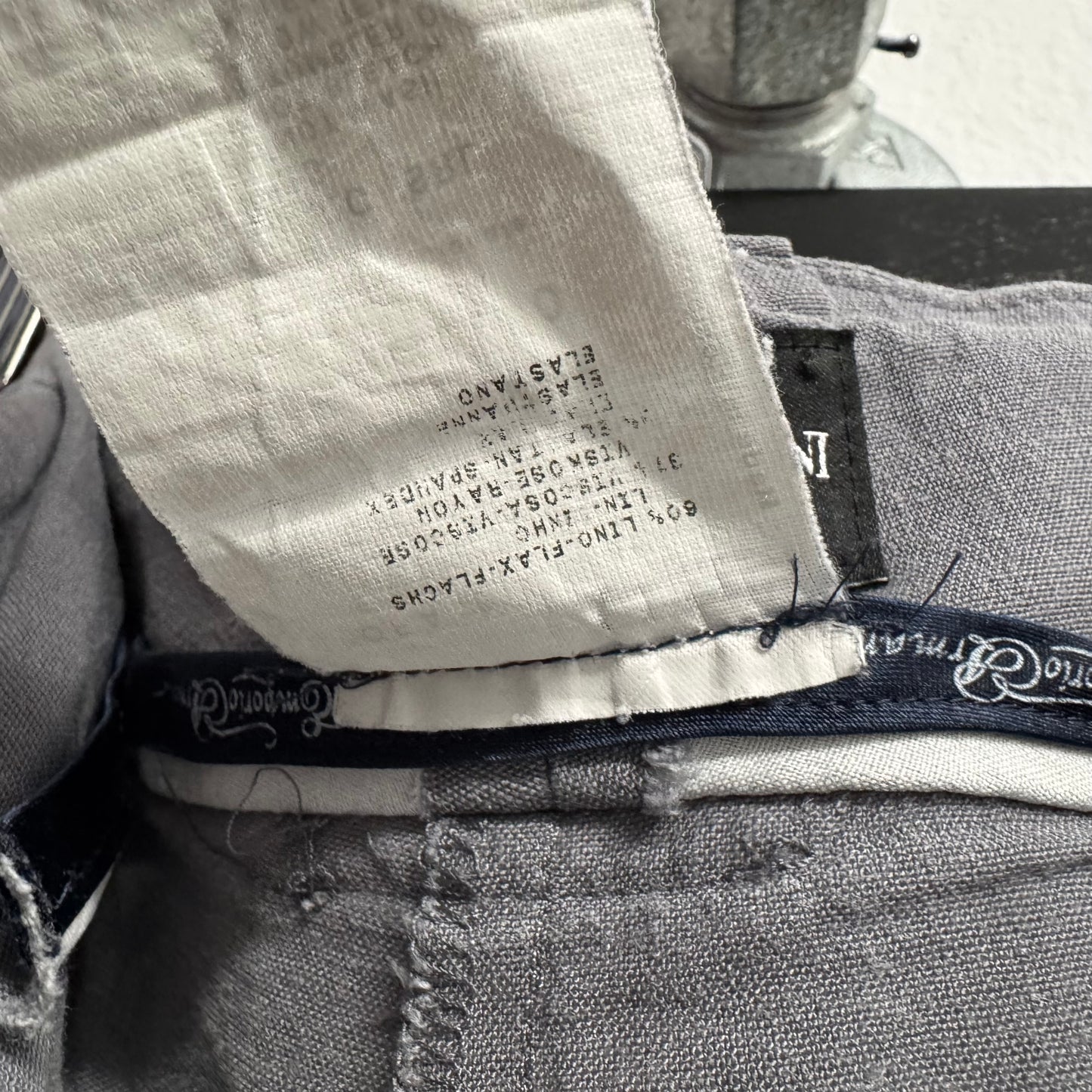 ARMANI Linen Button Cuffs Pants