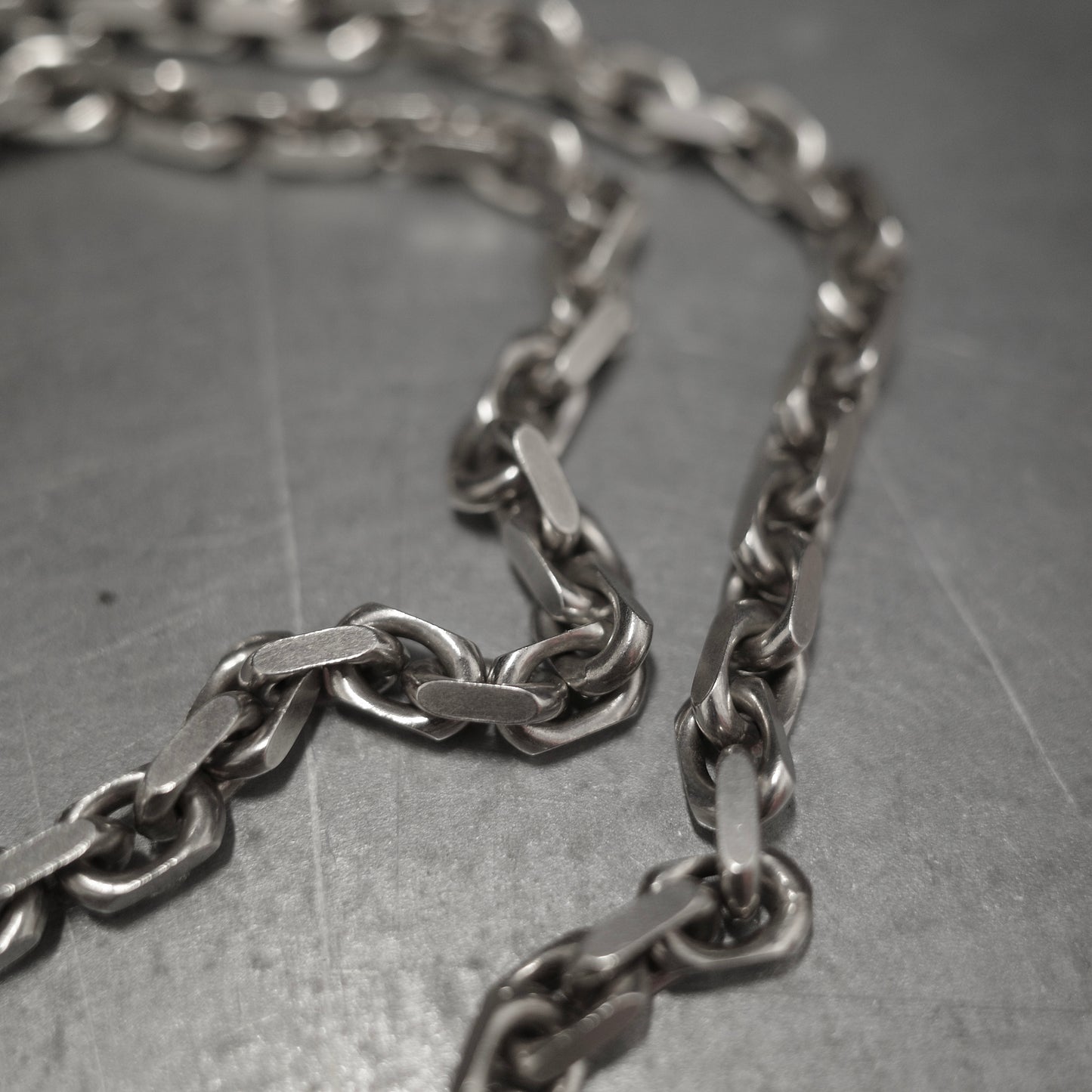VINTAGE Flat-Ground Anchor Chain Necklace 925 Sterling Silver