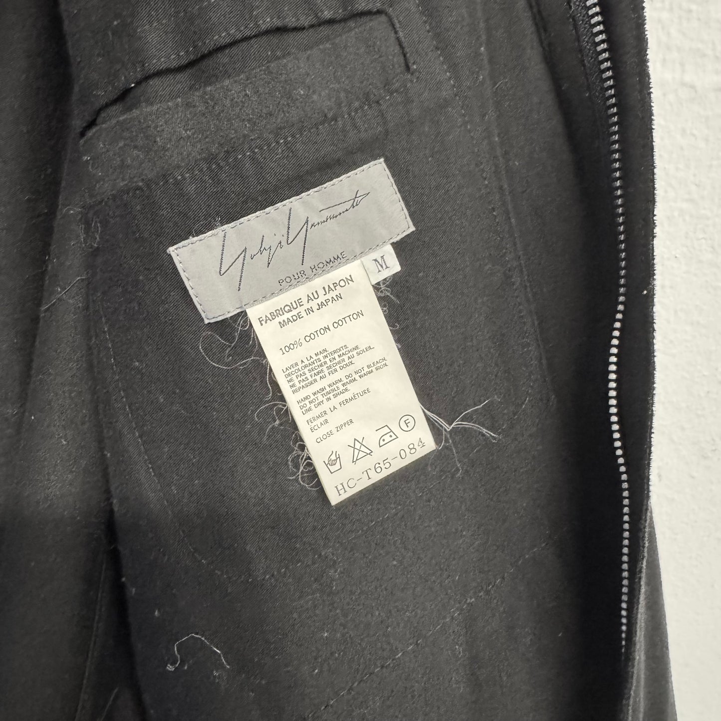 YOHJI YAMAMOTO POUR HOMME Black Zip Jacket