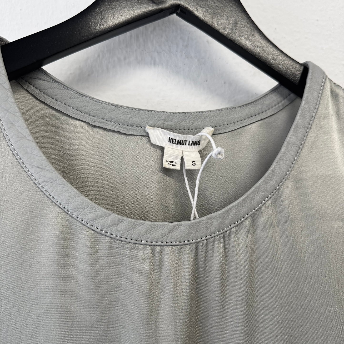 HELMUT LANG Leather Trim Top TShirt