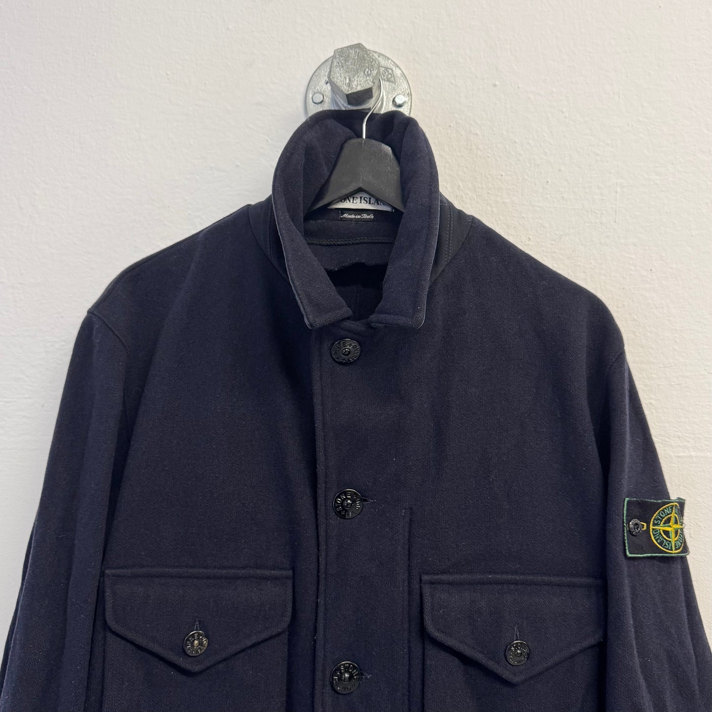 STONE ISLAND AW1997 Green Edge Badge 4-Pocket Safari Wool Coat