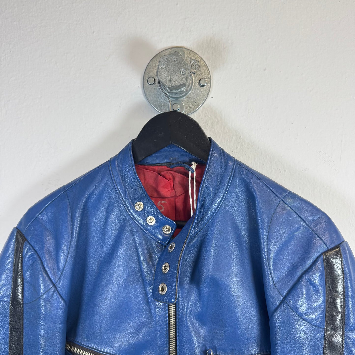 HARRO Blue Motorcycle/Racer Leather Jacket