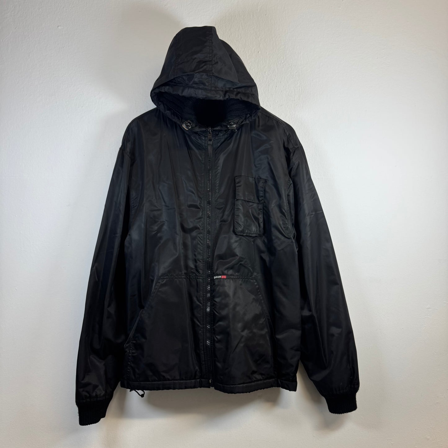 SCHOTT NYC Black Reversible Knit Hoodie Jacket