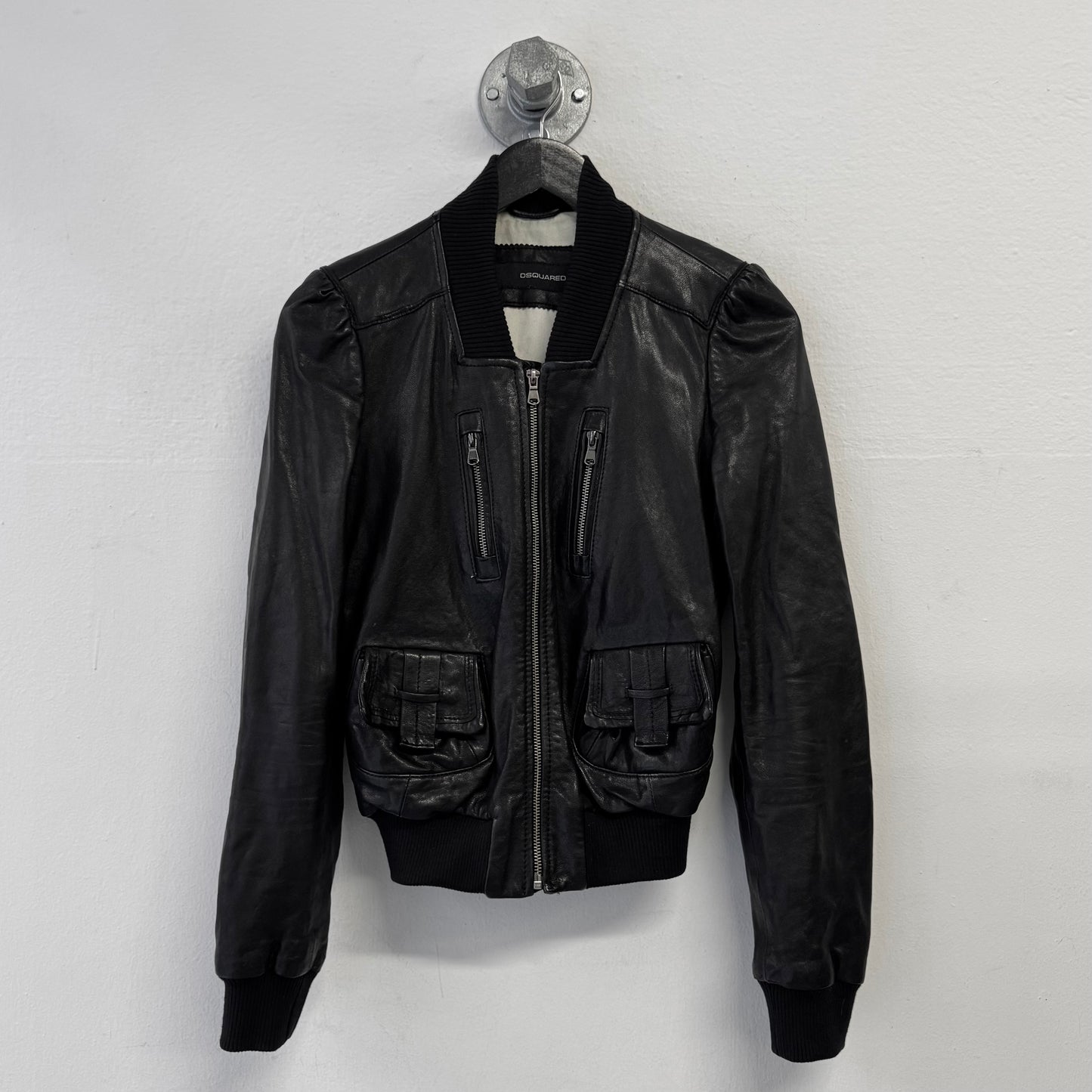 DSQUARED2 Leather Bomber Jacket 42
