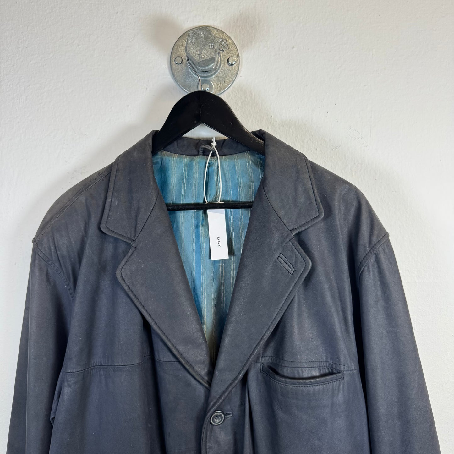 Vintage Faded Leather Blazer Jacket