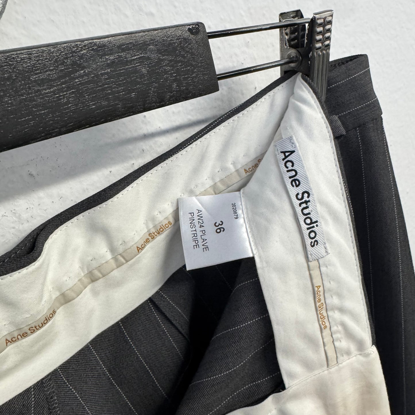 ACNE STUDIOS AW24 Plave Pinstripe Wide Leg Pants