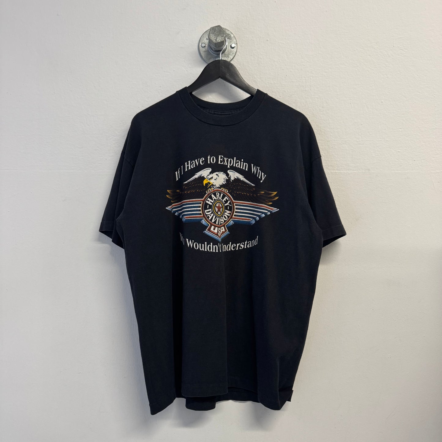HARLEY DAVIDSON 1993 Single Stitch Stratman Ultraviolet Eagle TShirt