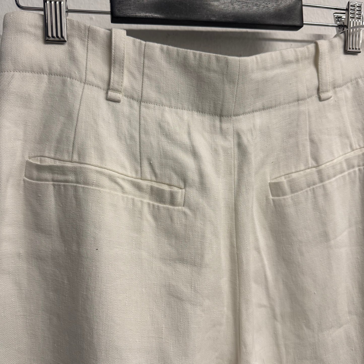 CHLOE Linen Wide Leg Trousers FR40 US8 UK12 L Ivory