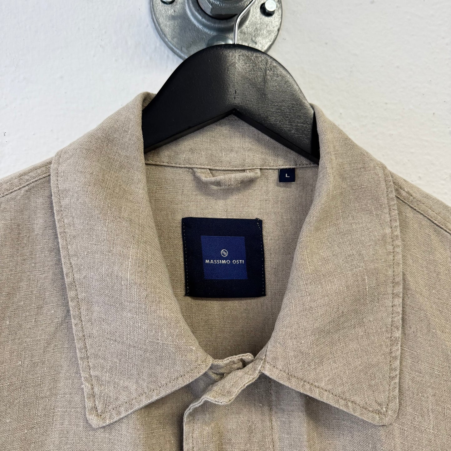 MASSIMO OSTI Heavy Raw Linen Over Shirt Jacket