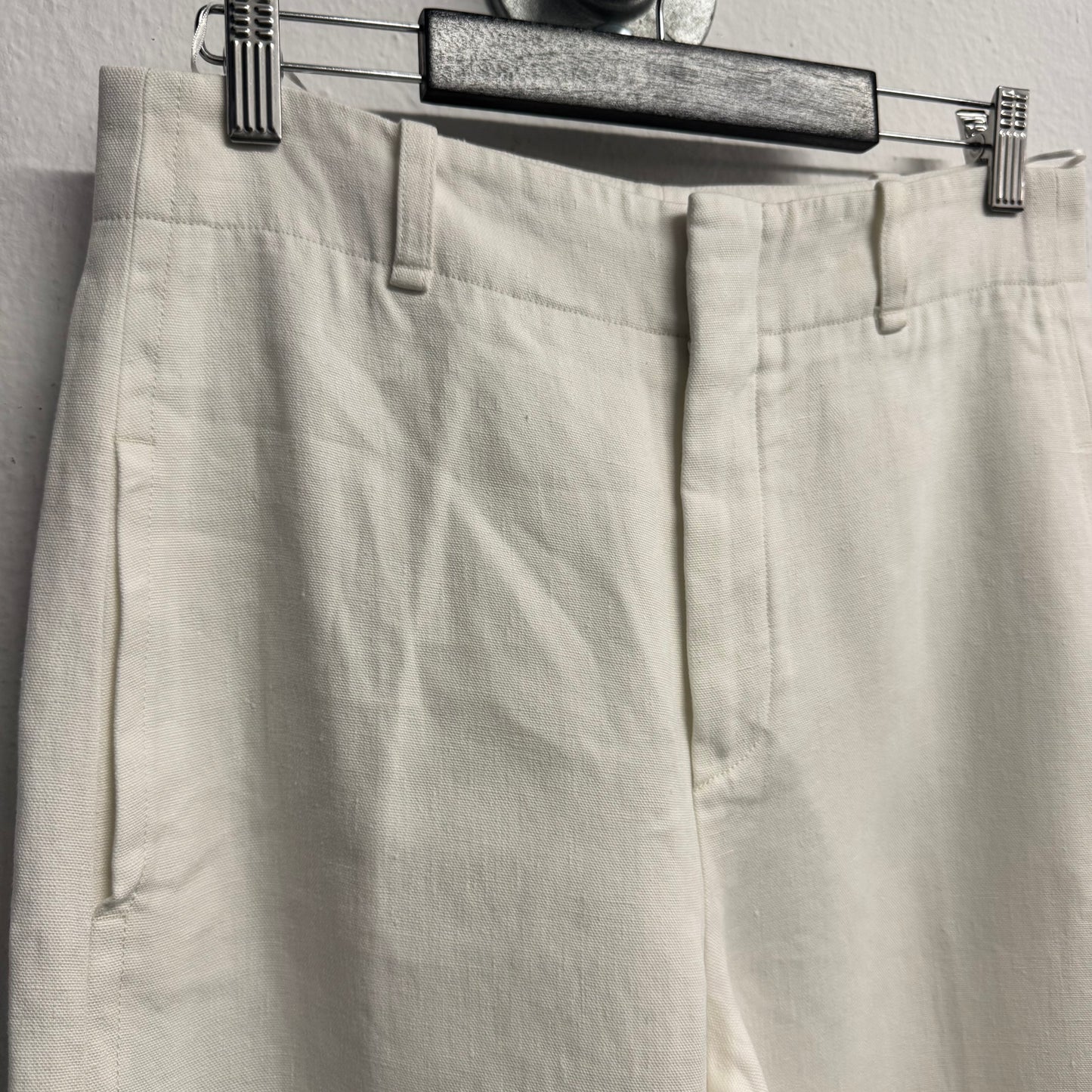 CHLOE Linen Wide Leg Trousers FR40 US8 UK12 L Ivory