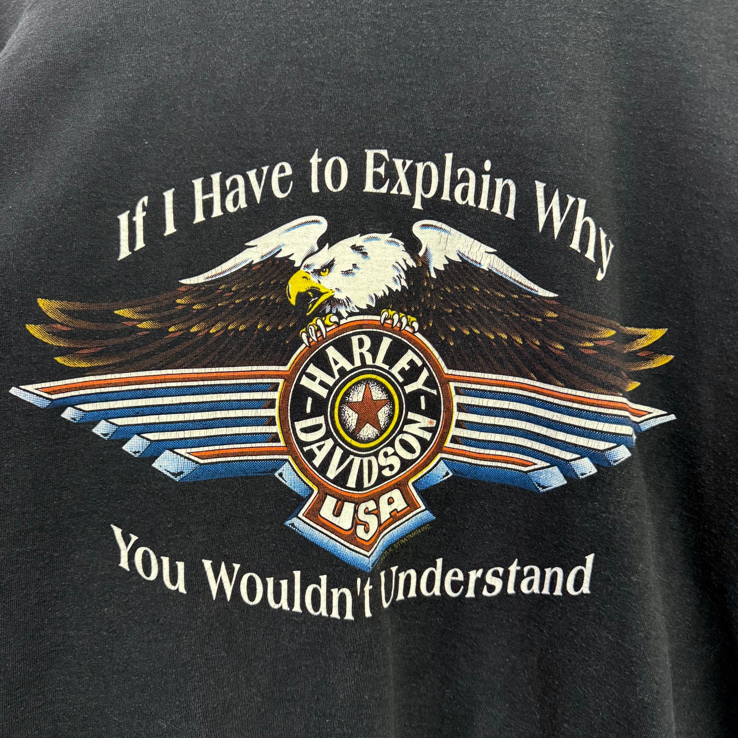 HARLEY DAVIDSON 1993 Single Stitch Stratman Ultraviolet Eagle TShirt