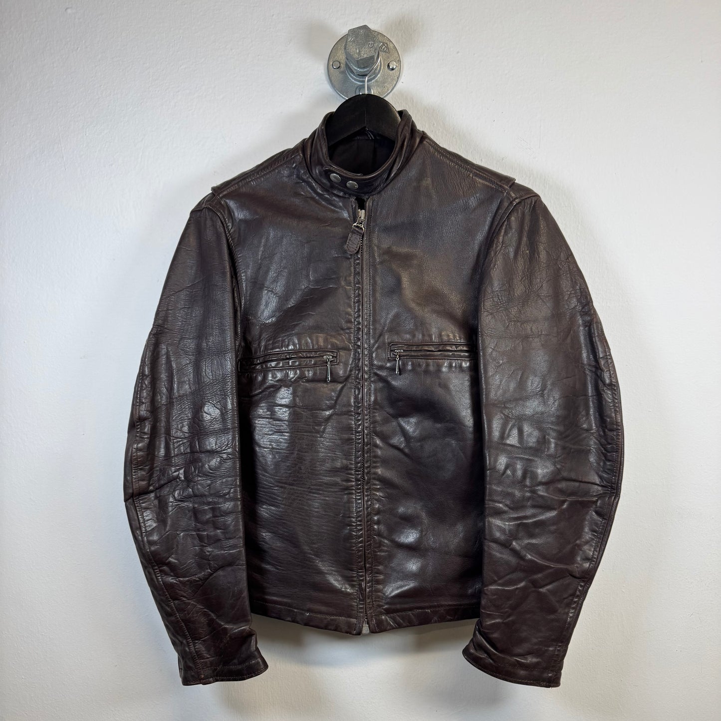 THE GUIDE MASTER BY WOLF OF BOSTON 1950S CAFE RACER LEATHER JACKET