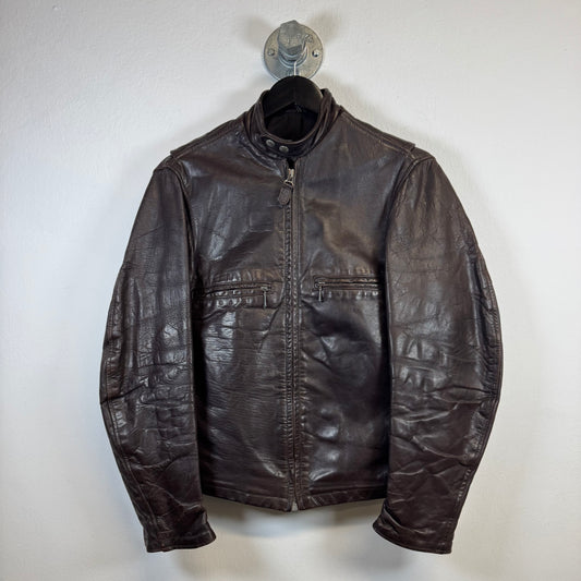 THE GUIDE MASTER BY WOLF OF BOSTON 1950S CAFE RACER LEATHER JACKET