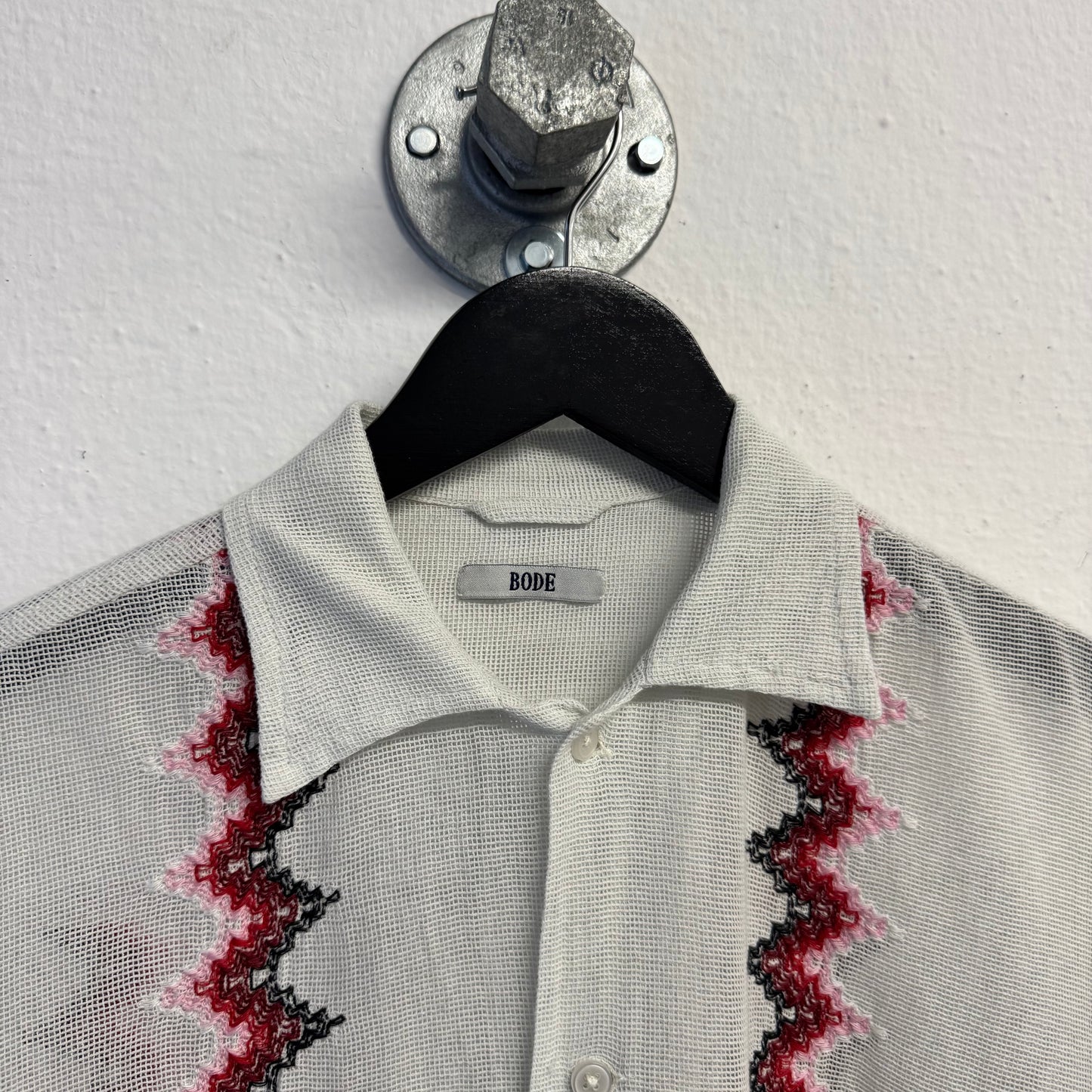 BODE Off-White Loop Mesh Shirt Zig Zag
