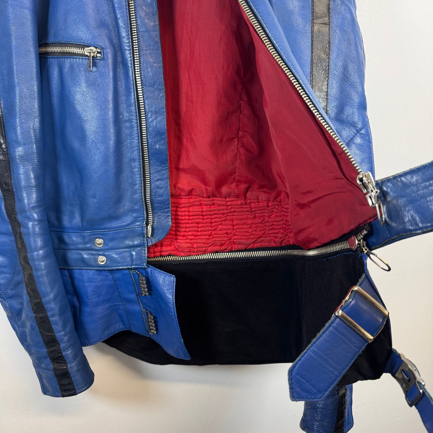 HARRO Blue Motorcycle/Racer Leather Jacket