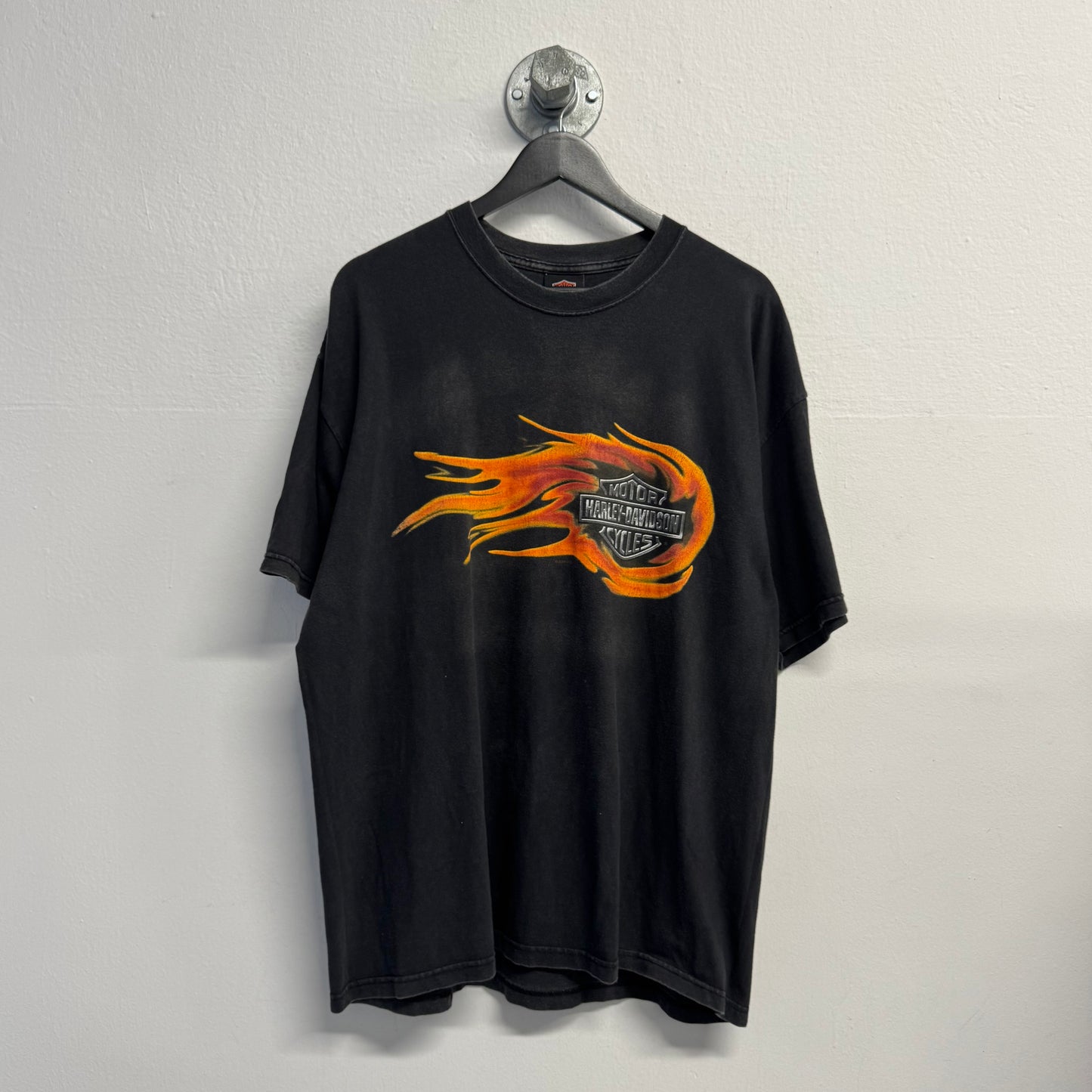 HARLEY DAVIDSON 2001 Hanes Beefy Stratman Fire TShirt