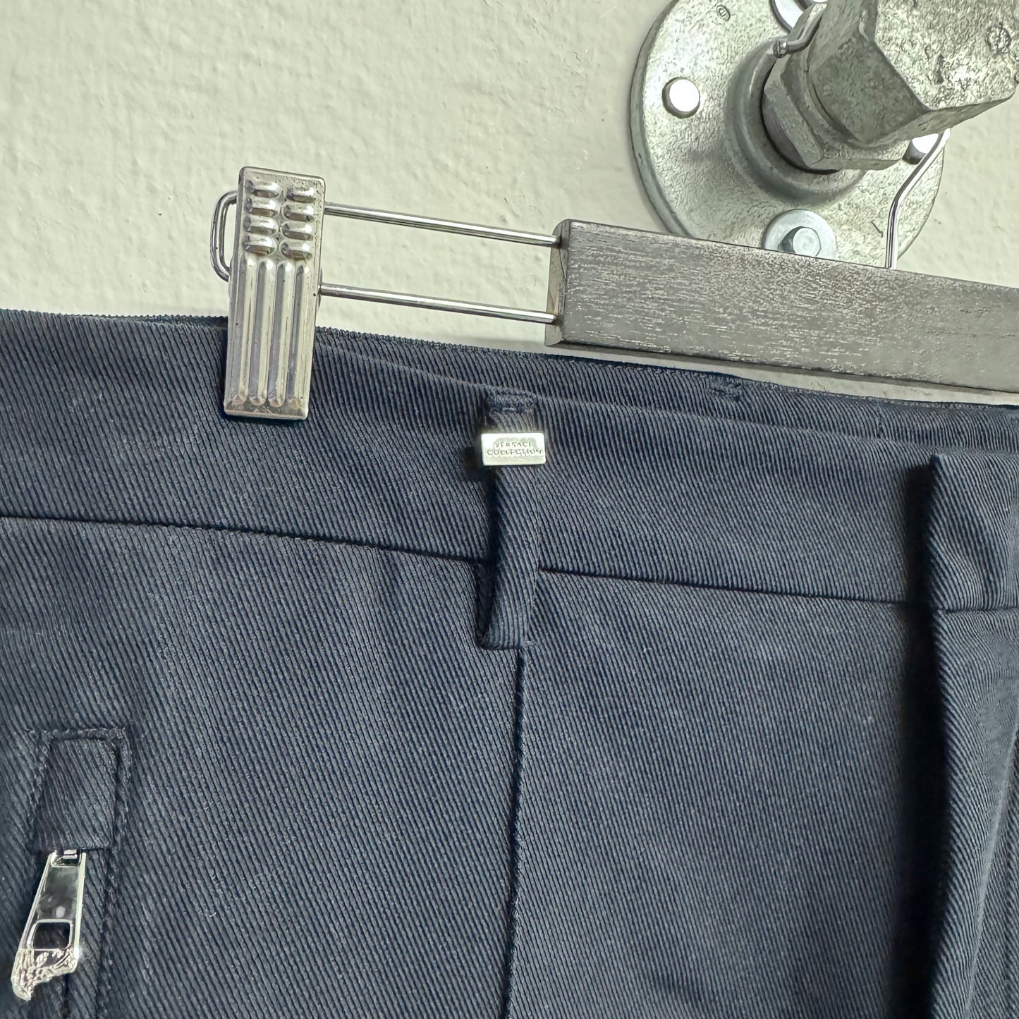 VERSACE Pleated Dark Blue Pants