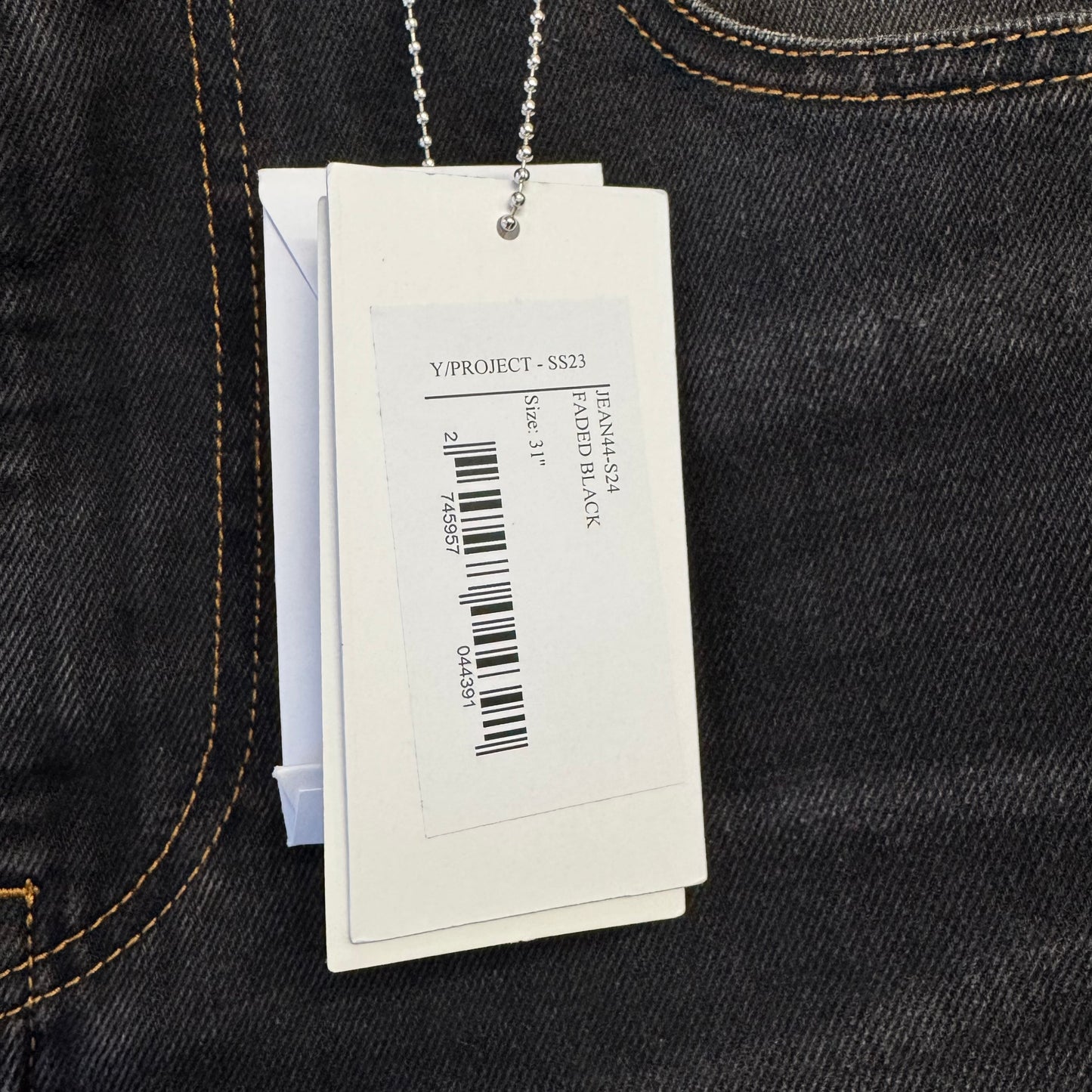 Y/PROJECT SS23 Black Faded Jeans