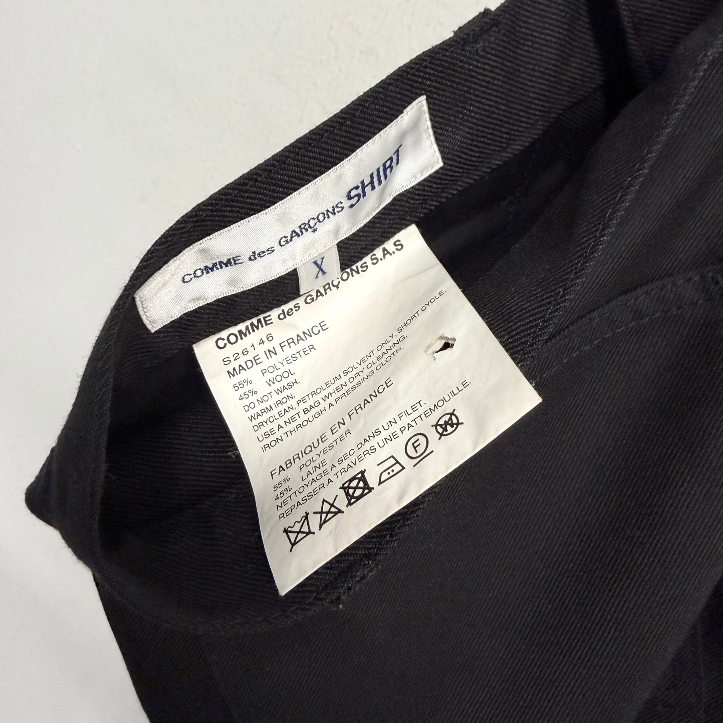 COMME DES GARÇONS Wool Blent Cropped Pants