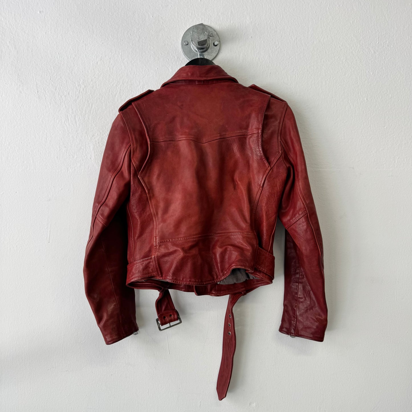 THEDI Leather Red Perfecto Jacket