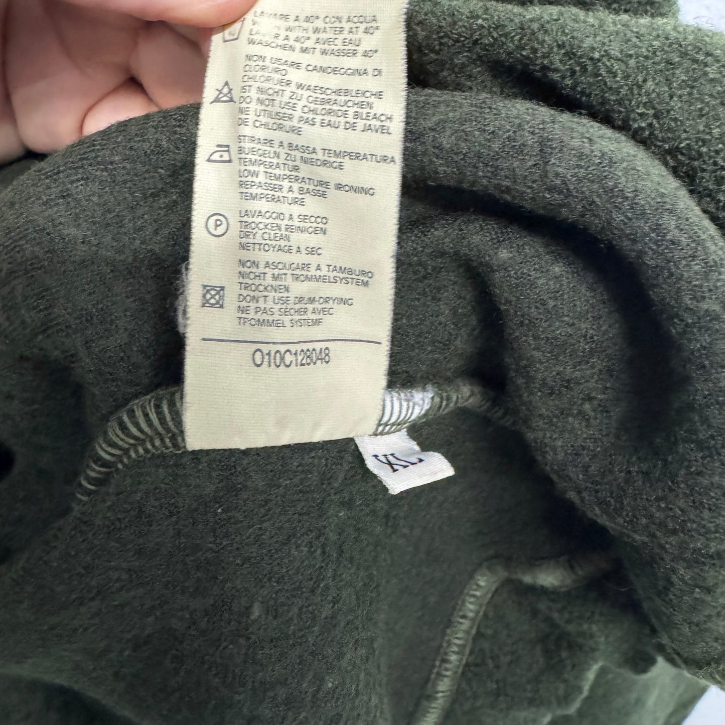STONE ISLAND Vintage 90s Wool Hoodie / Green Edge Badge