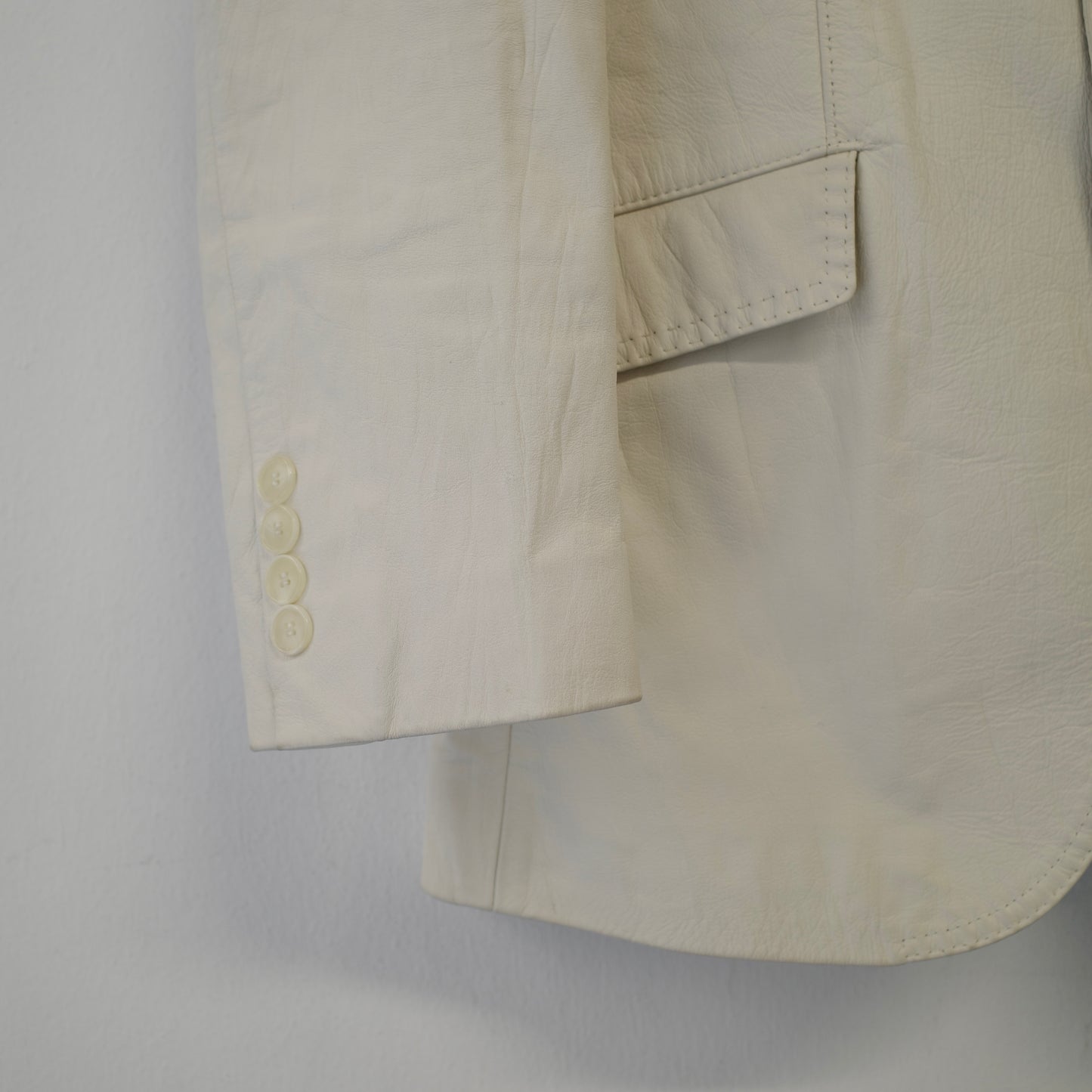 YOHJI YAMAMOTO A.A.R White Leather Blazer Jacket